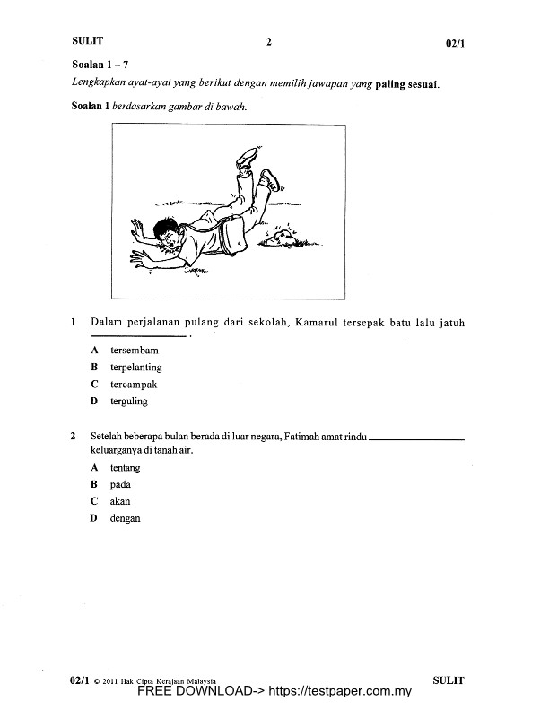 Kertas Peperiksaan Tingkatan 1 / peperiksaan pertengahan tahun Biology Tingkatan 4 kertas 1